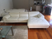 White Leather  5 seater with chaise